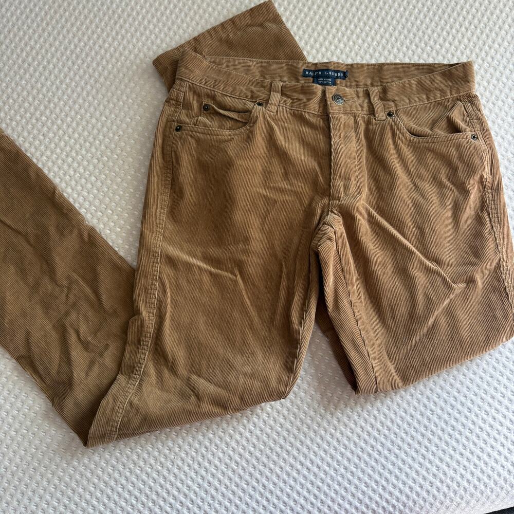 Ralph Lauren Corduroy Pants 6 Tan Trousers Prep Academia Western Blue Label